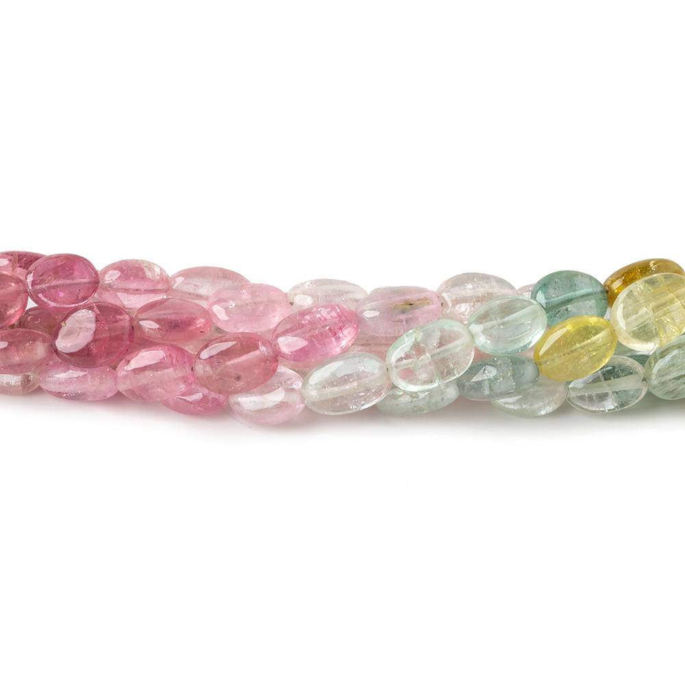 6x4-8x5mm Multi Color Afghani Tourmaline Plain Oval Beads 16.5 inch 63 pieces - Beadsofcambay.com