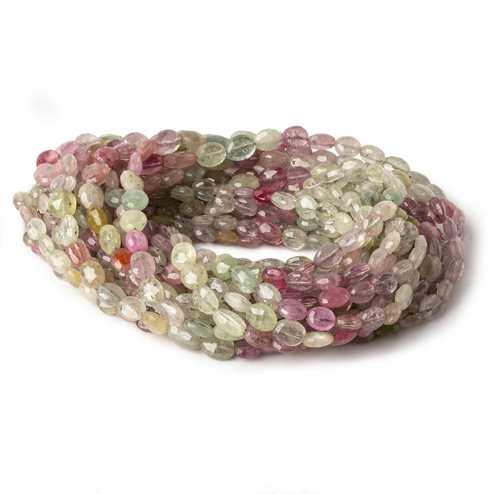 6x4-8x6mm Multi Color Umba Sapphire faceted oval beads 18 inch 72 pieces AA - Beadsofcambay.com