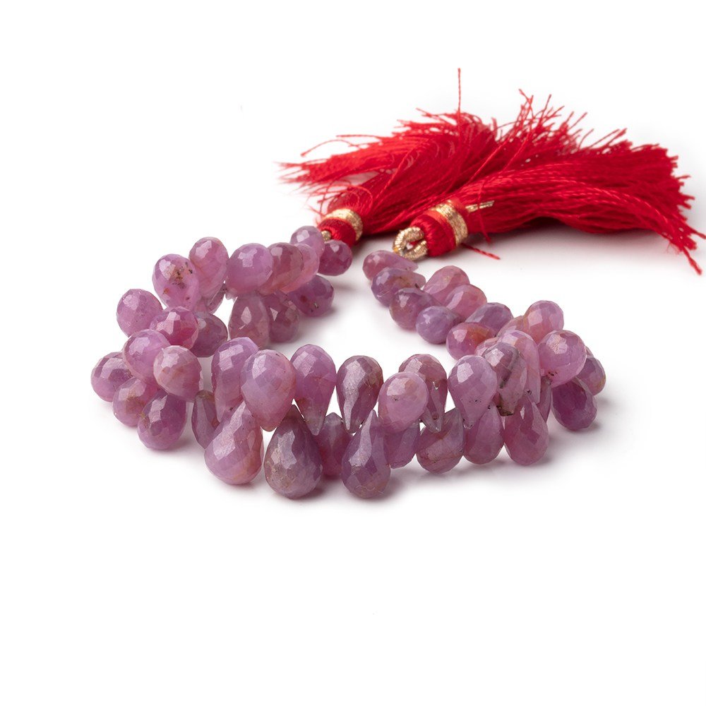 6x4-9x7mm Ruby Faceted Tear Drop Beads 6 inch 61 pieces - Beadsofcambay.com