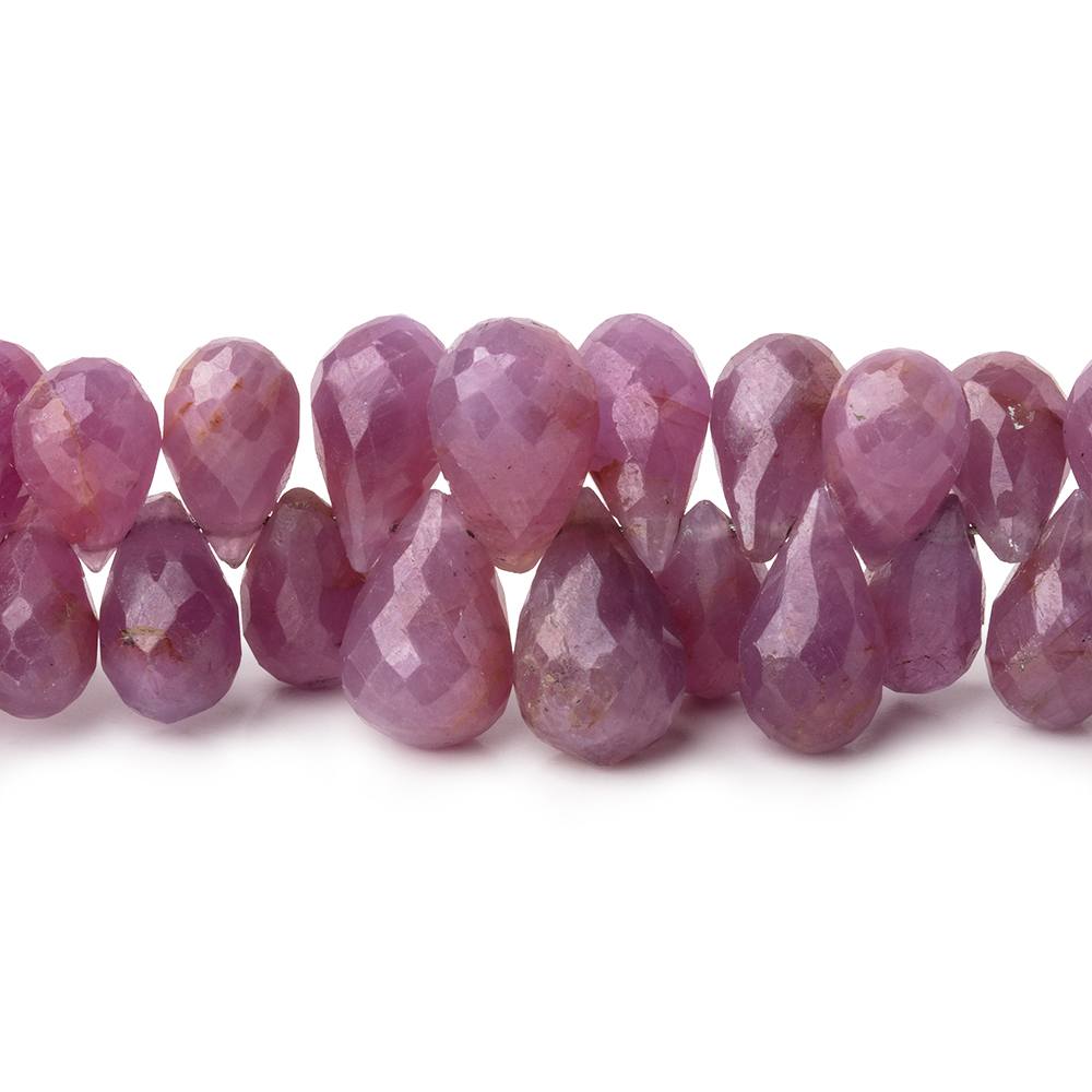 6x4-9x7mm Ruby Faceted Tear Drop Beads 6 inch 61 pieces - Beadsofcambay.com
