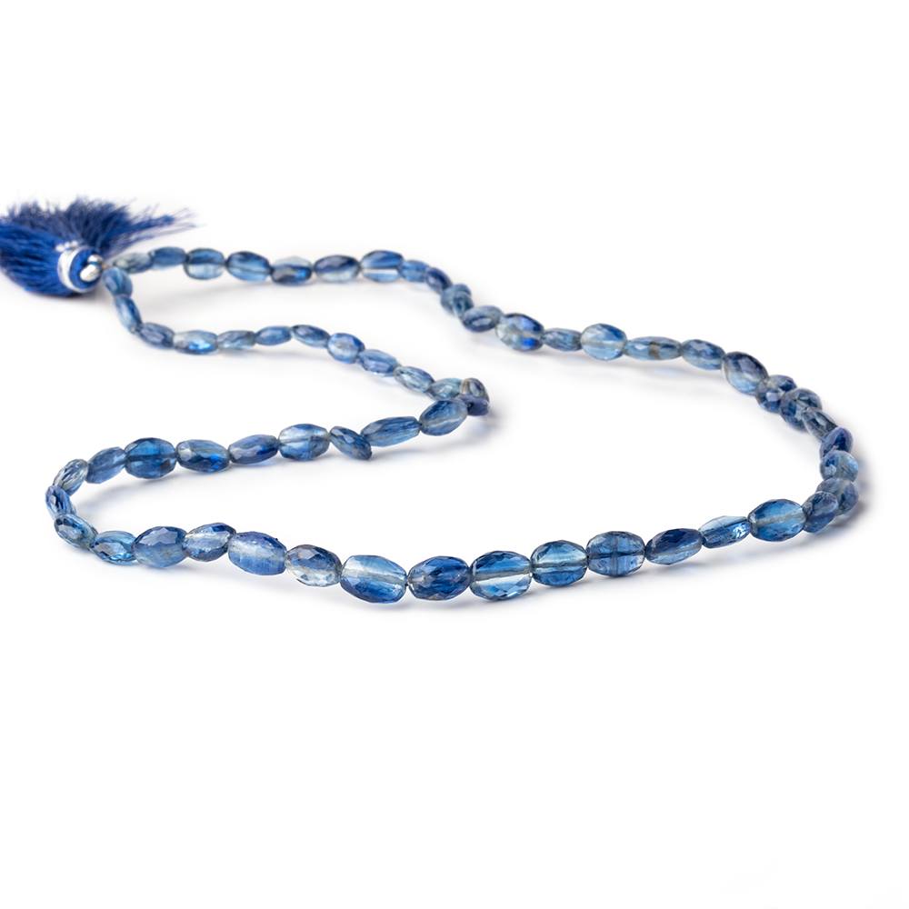 6x4.5-8.5x6mm Kyanite straight drilled faceted oval beads 17 inch 61 pieces - Beadsofcambay.com