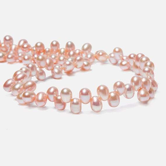 6x4mm Peach Top Drilled Oval Freshwater Pearls 16 inch 78 pcs - Beadsofcambay.com