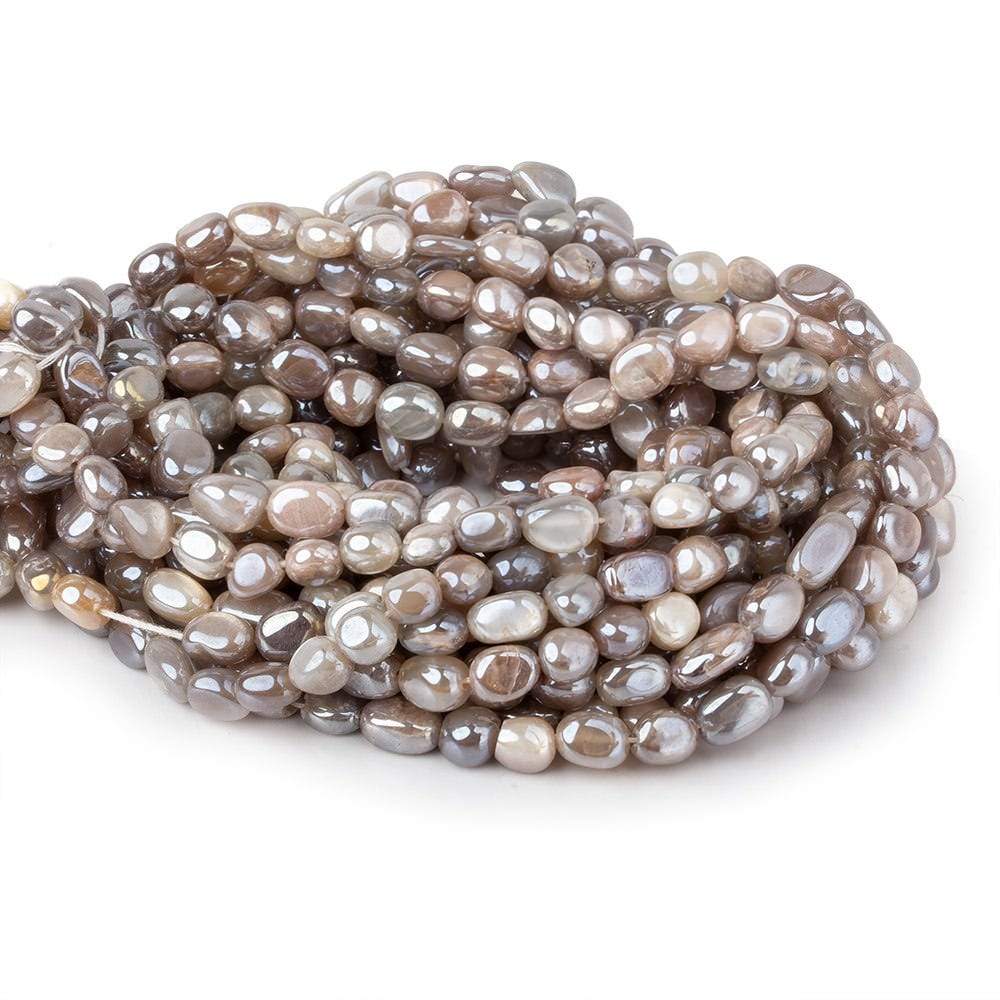 6x5-10x5mm Mystic Light Multi Color Moonstone plain nuggets 16 inch 60 beads - Beadsofcambay.com