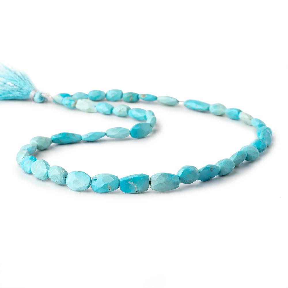6x5-10x7mm Sleeping Beauty Turquoise Faceted Nugget Beads 15 inch 42 pieces - Beadsofcambay.com