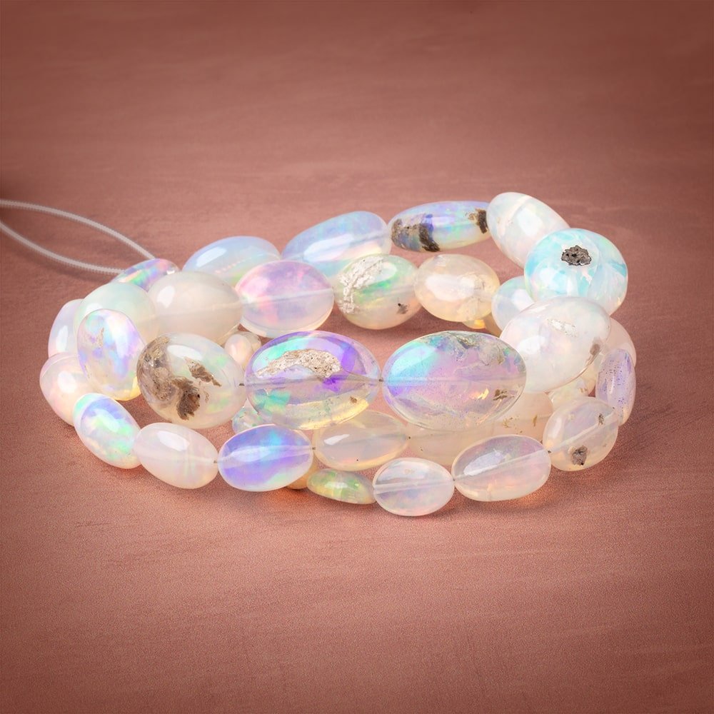 6x5-17x12mm Ethiopian Opal Plain Nugget Beads 20 inch 45 pieces AA - Beadsofcambay.com