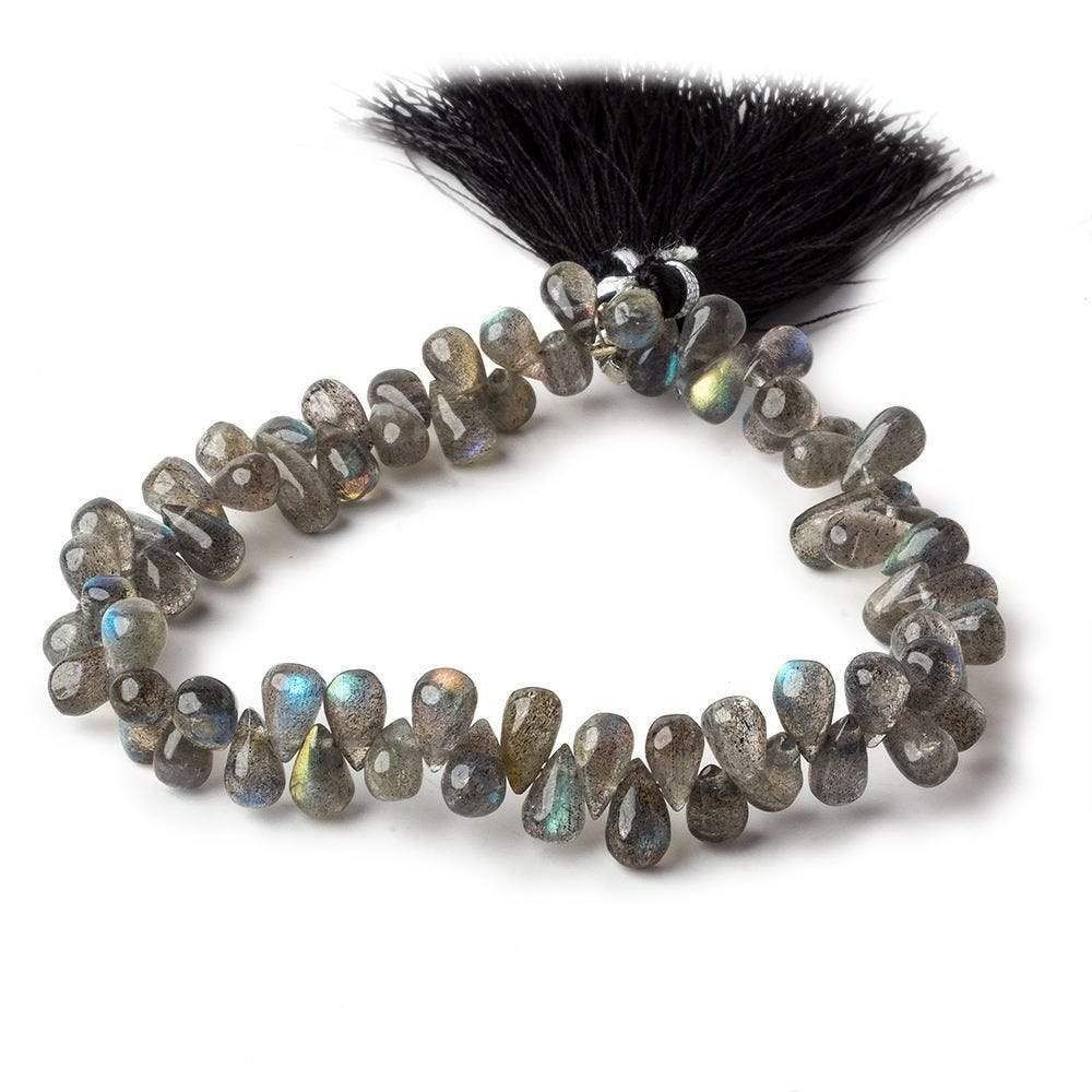 6x5-8x5mm Labradorite Plain Tear Drop Beads 8 inch 70 pieces - Beadsofcambay.com