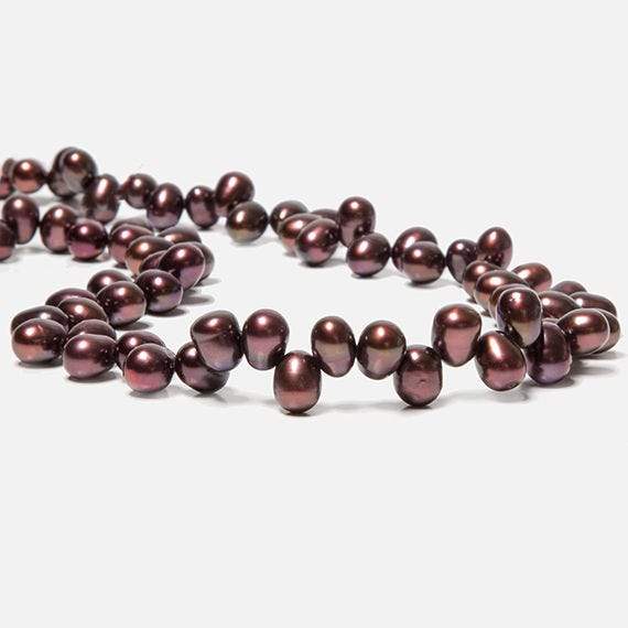 6x5-8x6mm Plum Top Drilled Oval Freshwater Pearls 15.5 inch 77 pieces - Beadsofcambay.com