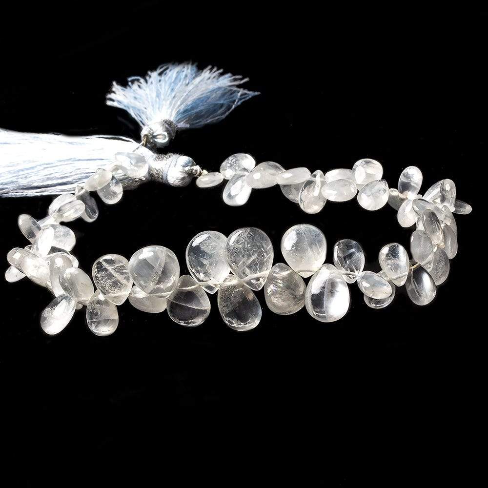 6x5-9x7mm Ceylon Moonstone plain pear beads 8 inch 56 pieces A grade - Beadsofcambay.com