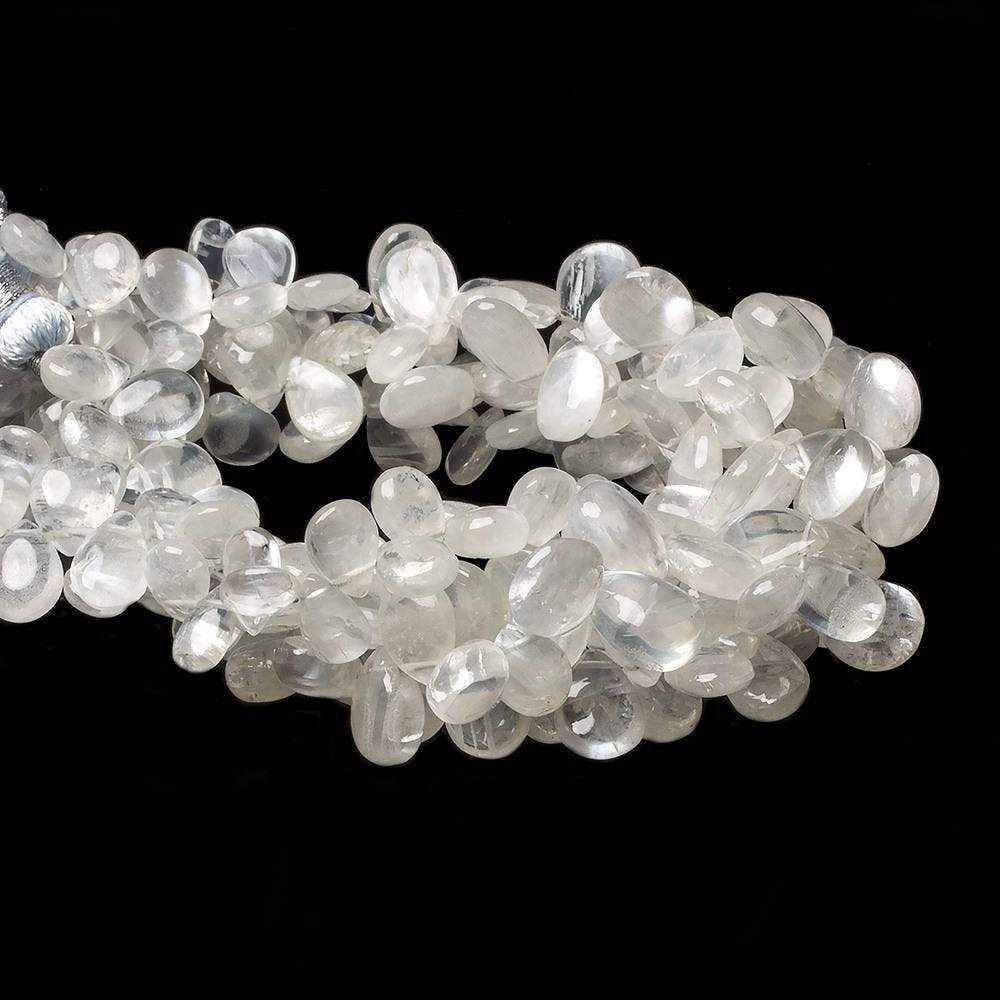 6x5-9x7mm Ceylon Moonstone plain pear beads 8 inch 56 pieces A grade - Beadsofcambay.com