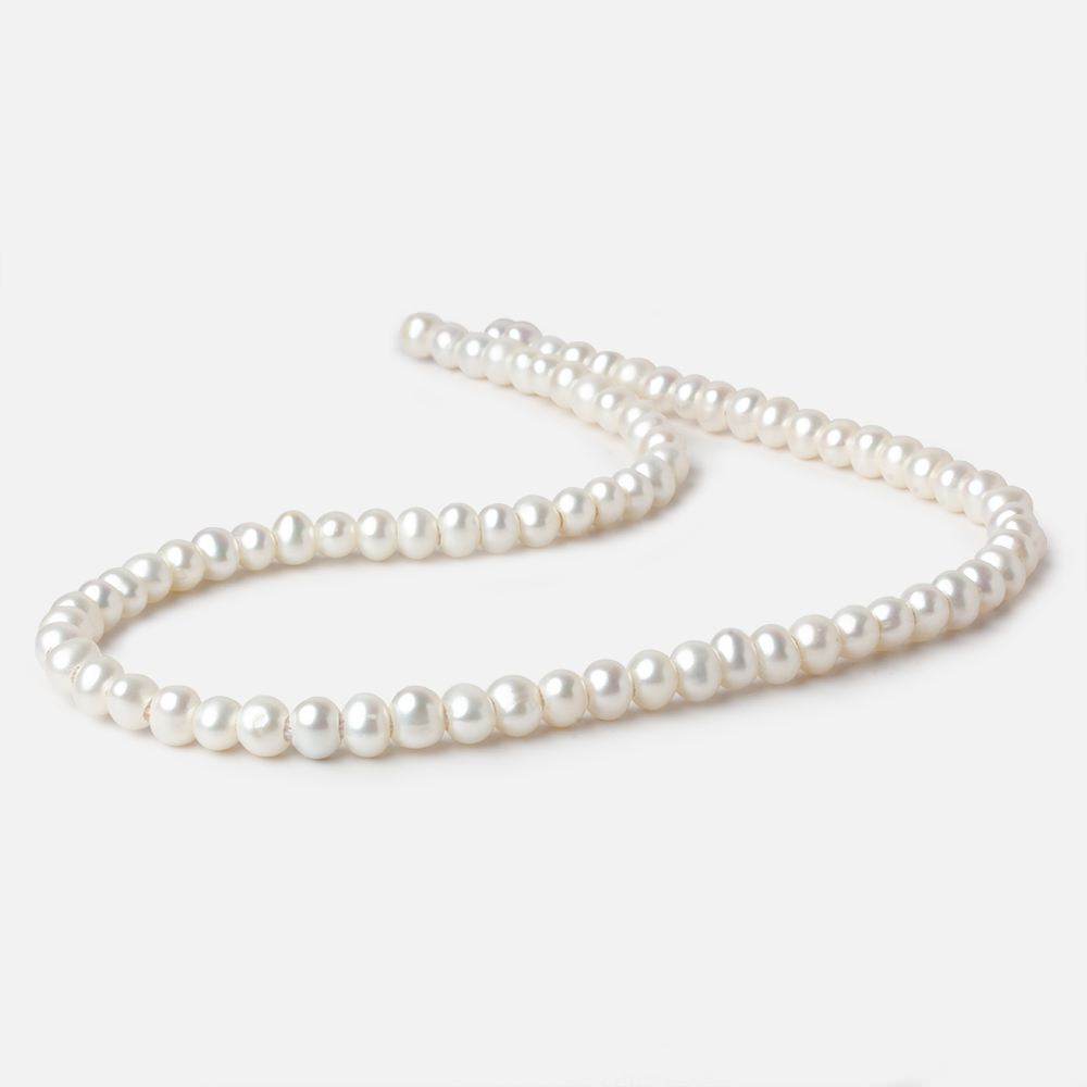 6x5mm Off White Off Round 2.5mm Large Hole Freshwater Pearl 85 pieces - Beadsofcambay.com