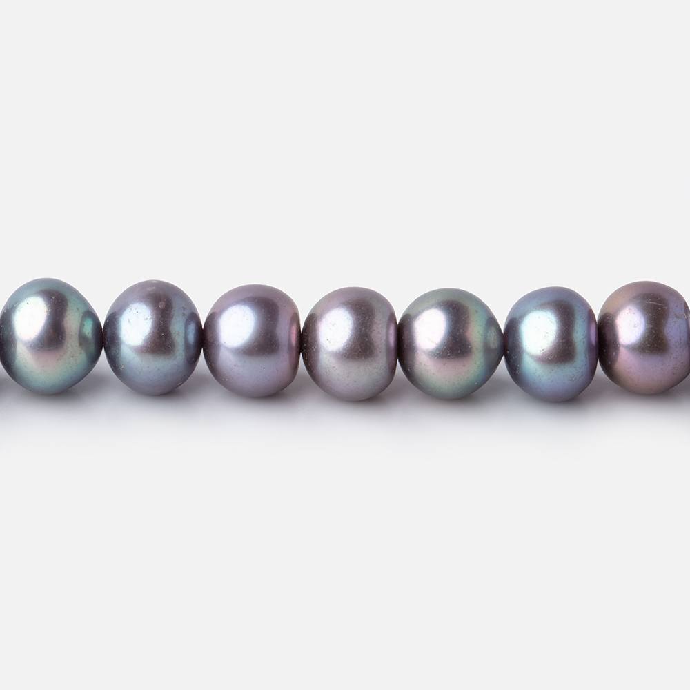 6x5mm Peacock Off Round Freshwater Pearls 16 inch 80 Beads - Beadsofcambay.com