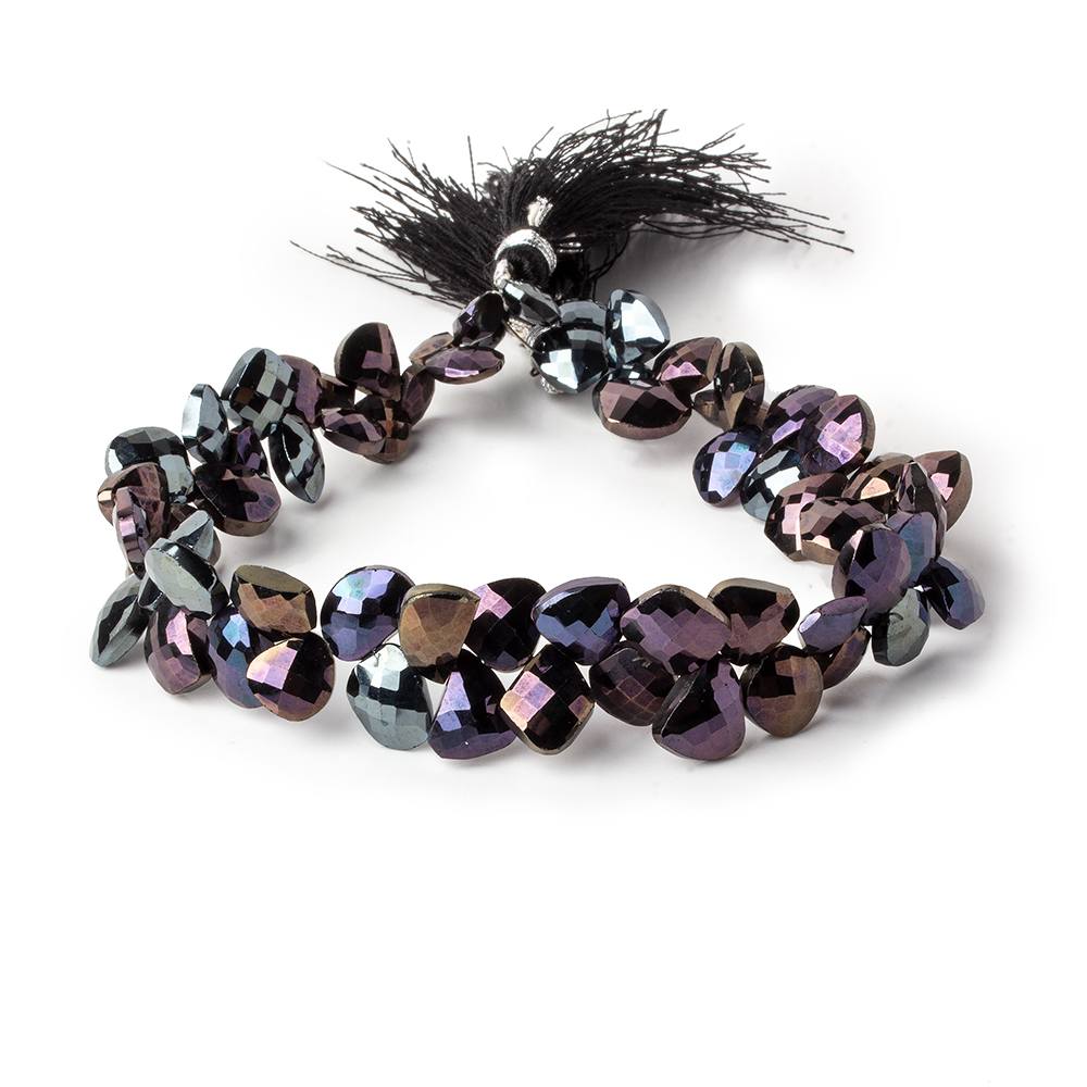 6x6-10x7mm MultiColor Metallic Black Spinel Fancy Shapes 9.5 inch 63 beads - Beadsofcambay.com