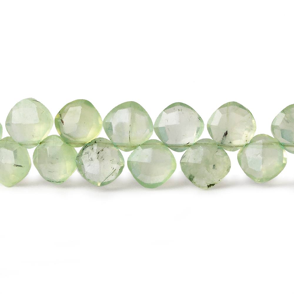 6x6-6.5x6.5mm Prehnite faceted pillow beads 7.25 inch 46 pieces - Beadsofcambay.com