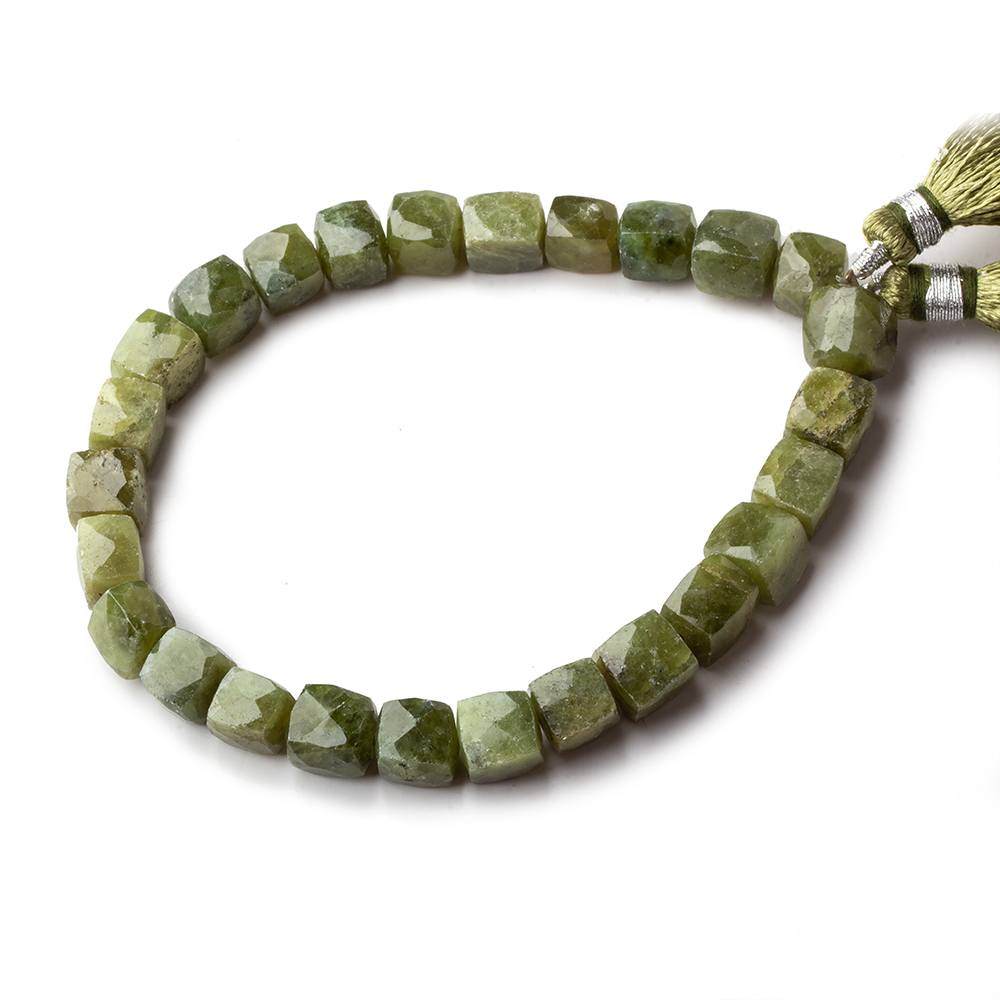 6x6-7x7mm Idocrase Faceted Cube Beads 8 inch 27 pieces - Beadsofcambay.com