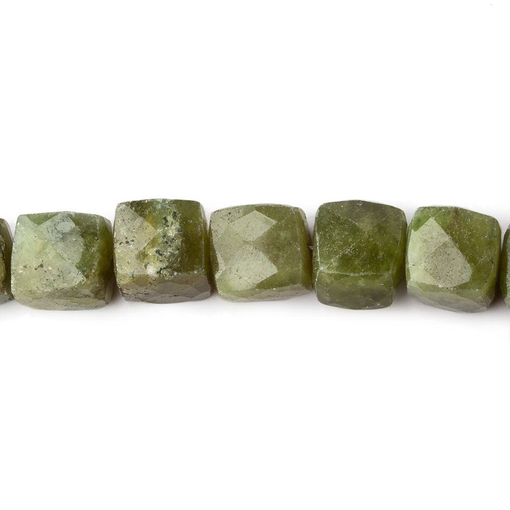 6x6-7x7mm Idocrase Faceted Cube Beads 8 inch 27 pieces - Beadsofcambay.com
