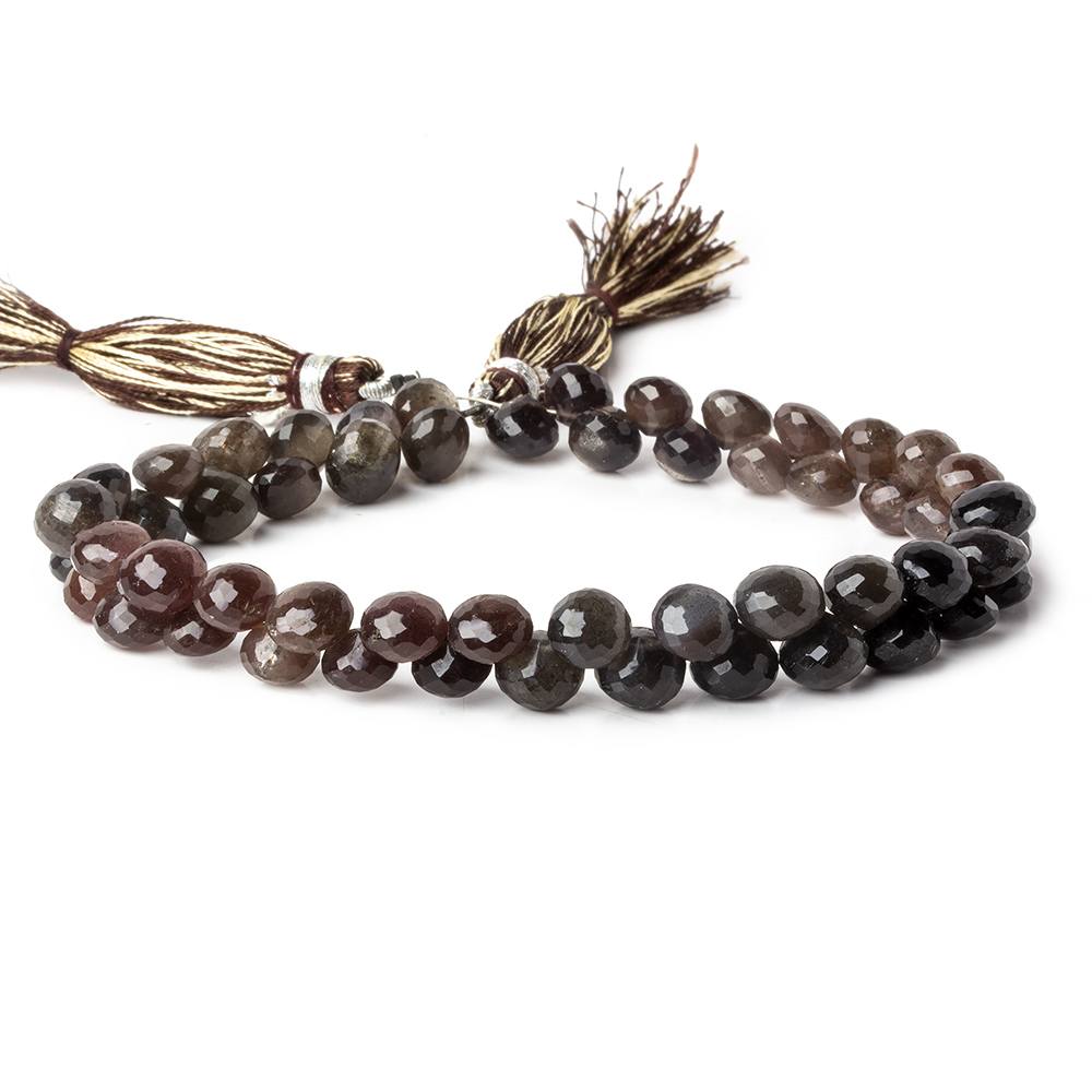 6x6-7x7mm Platinum Grey & Plum Scapolite Candy Kiss beads 9 inch 55 pieces A - Beadsofcambay.com