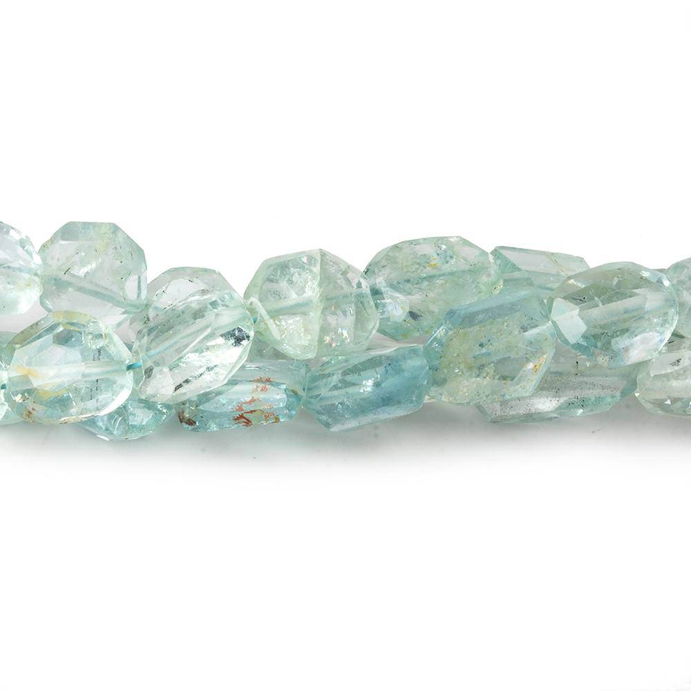 6x6-8x6mm Natural Aquamarine Faceted Nugget Beads 16 inch 50 pieces - Beadsofcambay.com