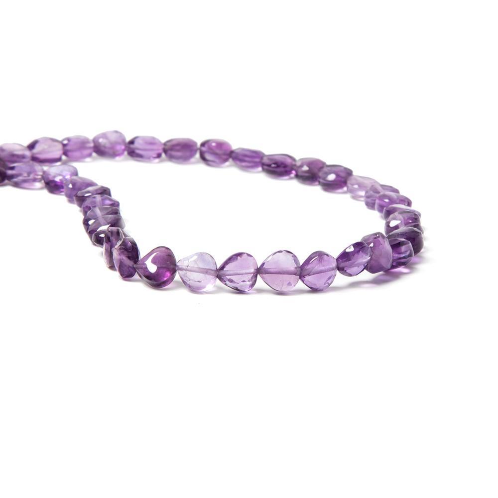 6x6mm Amethyst straight drilled bezel faceted hearts 13.75 inch 58 Beads - Beadsofcambay.com