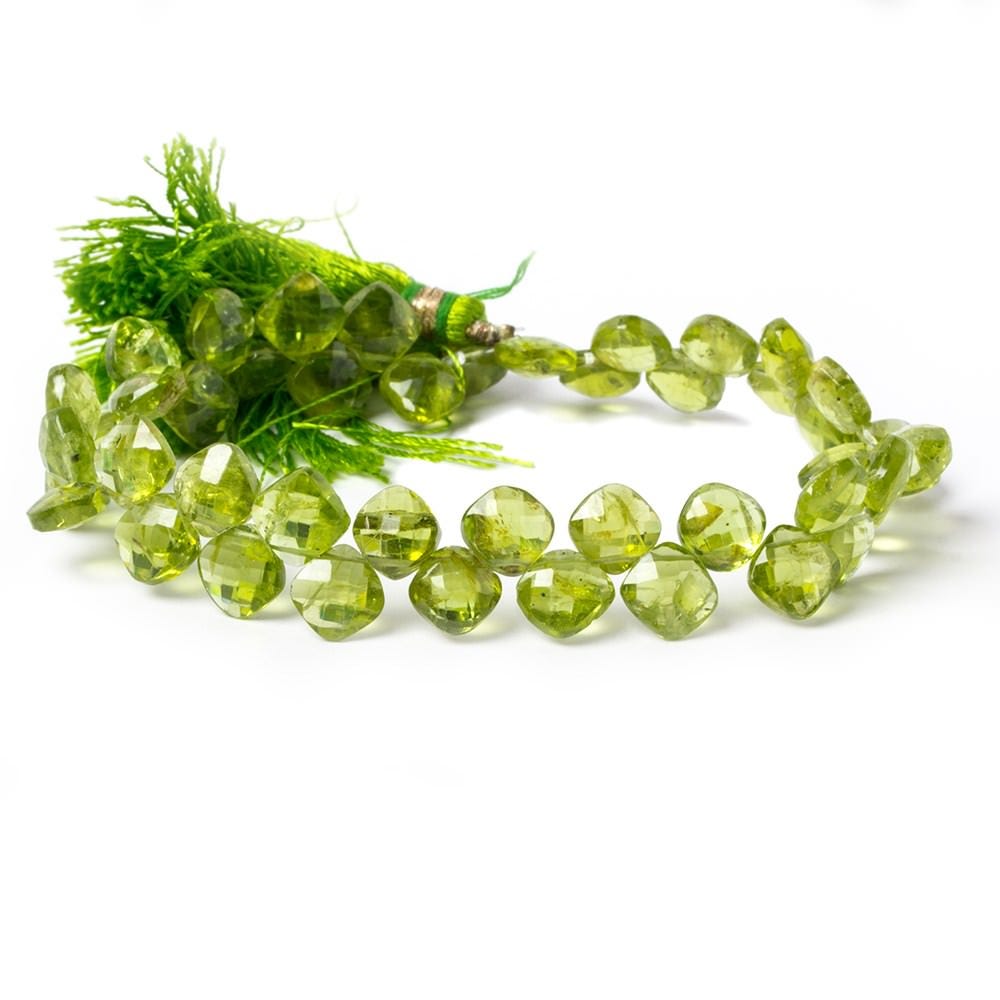 6x6mm Peridot Top Drilled Faceted Pillow 8 inch 45 pieces - Beadsofcambay.com