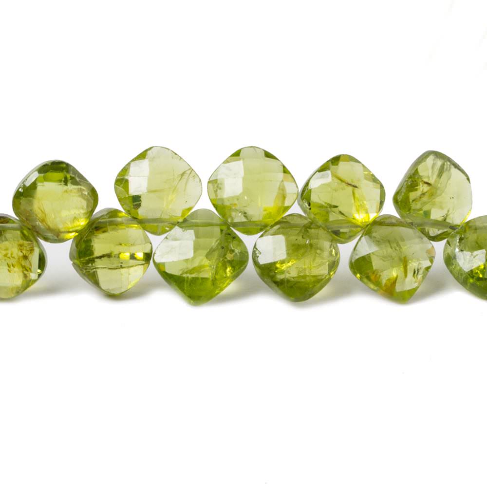 6x6mm Peridot Top Drilled Faceted Pillow 8 inch 45 pieces - Beadsofcambay.com
