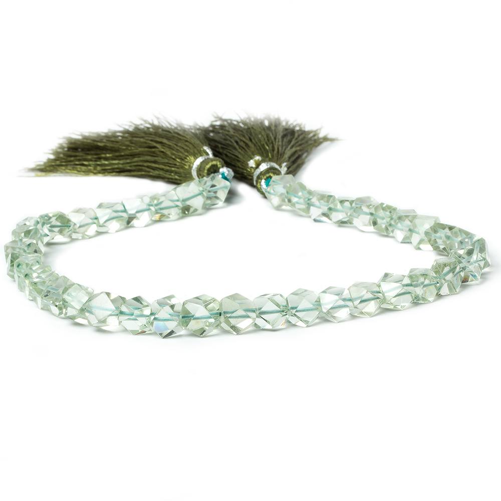 6x6mm Prasiolite 'Green Amethyst' faceted nugget beads 9.5 inch 40 pieces - Beadsofcambay.com