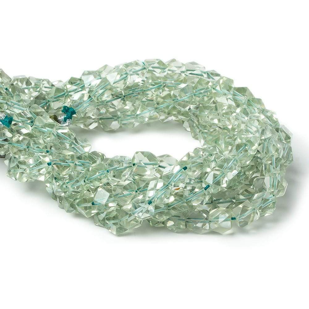 6x6mm Prasiolite 'Green Amethyst' faceted nugget beads 9.5 inch 40 pieces - Beadsofcambay.com