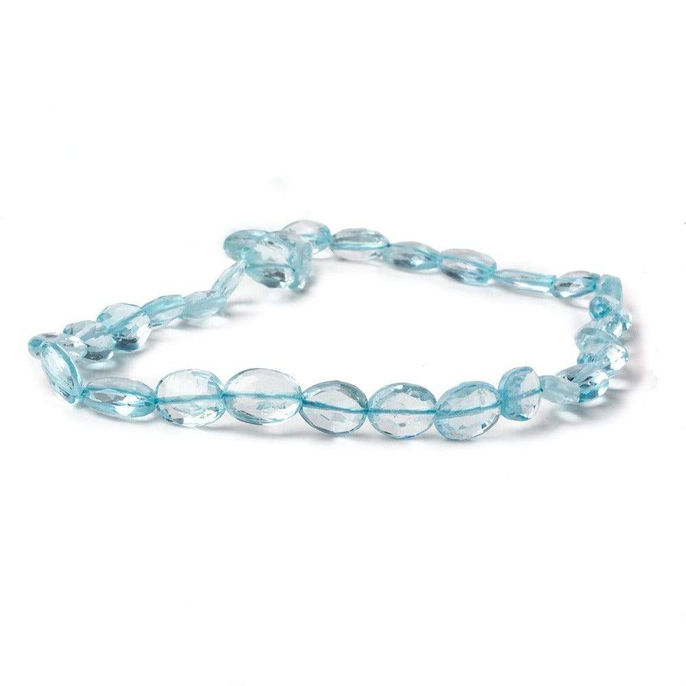 6x7-9x7mm Sky Blue Topaz Faceted Oval AA Grade 10 inch 29 Beads - Beadsofcambay.com