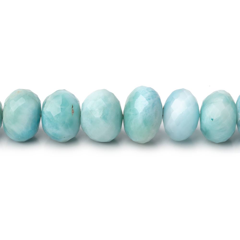 7-10.5mm Larimar Faceted Rondelle Beads 19 inch 88 pieces AA - Beadsofcambay.com