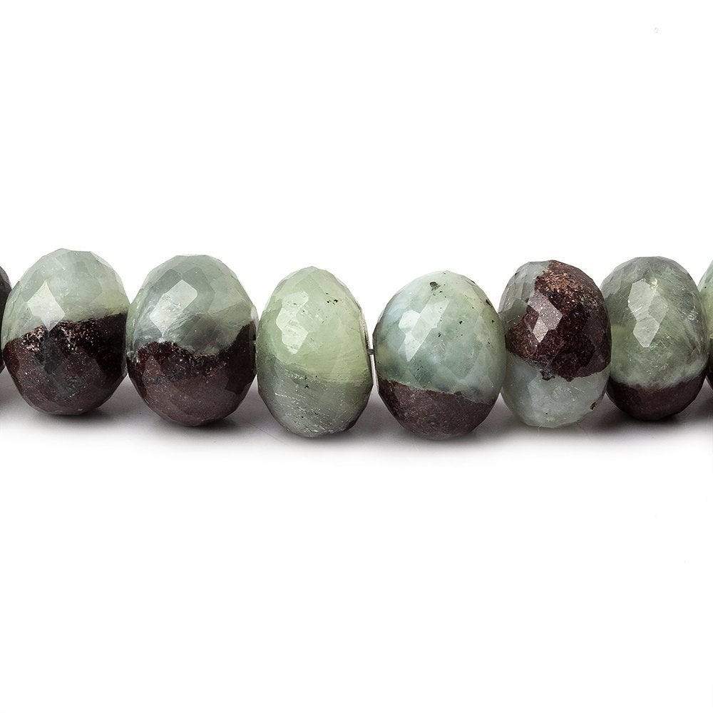 7-10mm Prehnite and Matrix Beads Faceted Rondelle 16 inch 64 pieces - Beadsofcambay.com