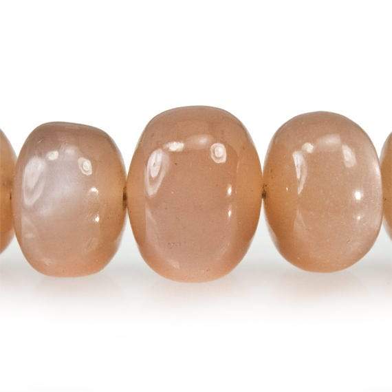 7-12mm Blush Peach Moonstone Plain Rondelle Beads 16 inch 77 pieces - Beadsofcambay.com