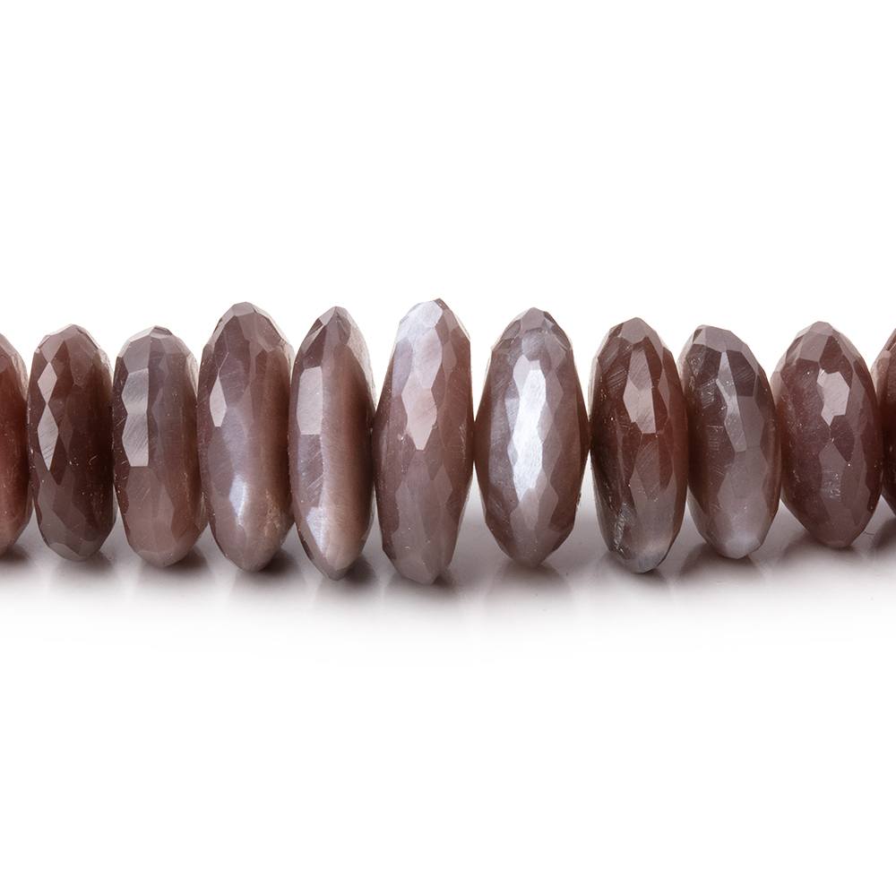 7-12mm Chocolate Moonstone German Faceted Rondelles 16 inch 109 Beads - Beadsofcambay.com