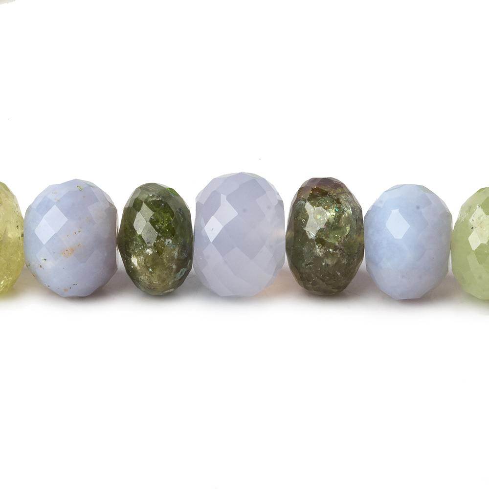 7-12mm Multi-gemstone Faceted Rondelle Beads 16 inch 67 pieces - Beadsofcambay.com