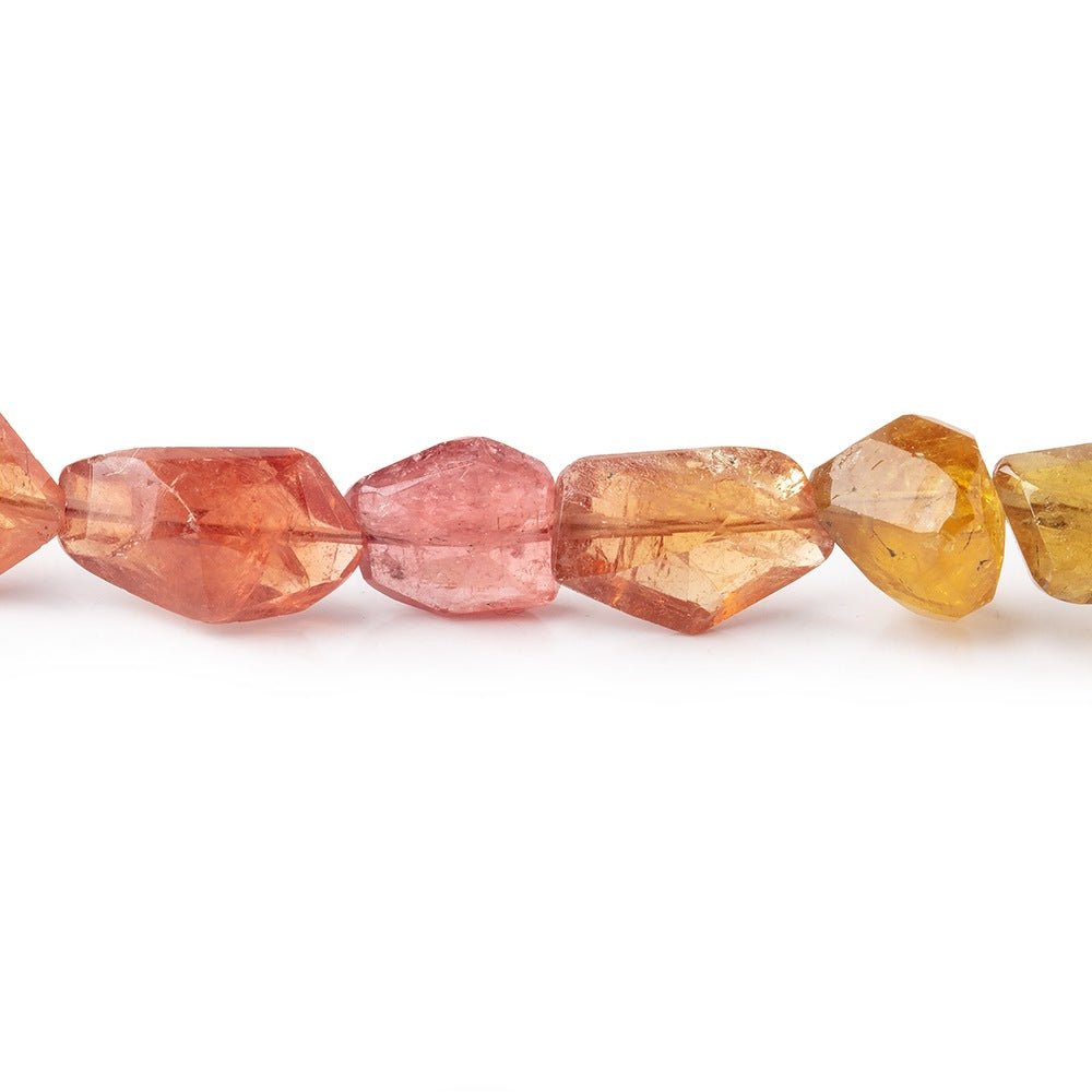 7-13mm Dravite Tourmaline Faceted Nugget Beads 15 inch 37 pieces - Beadsofcambay.com