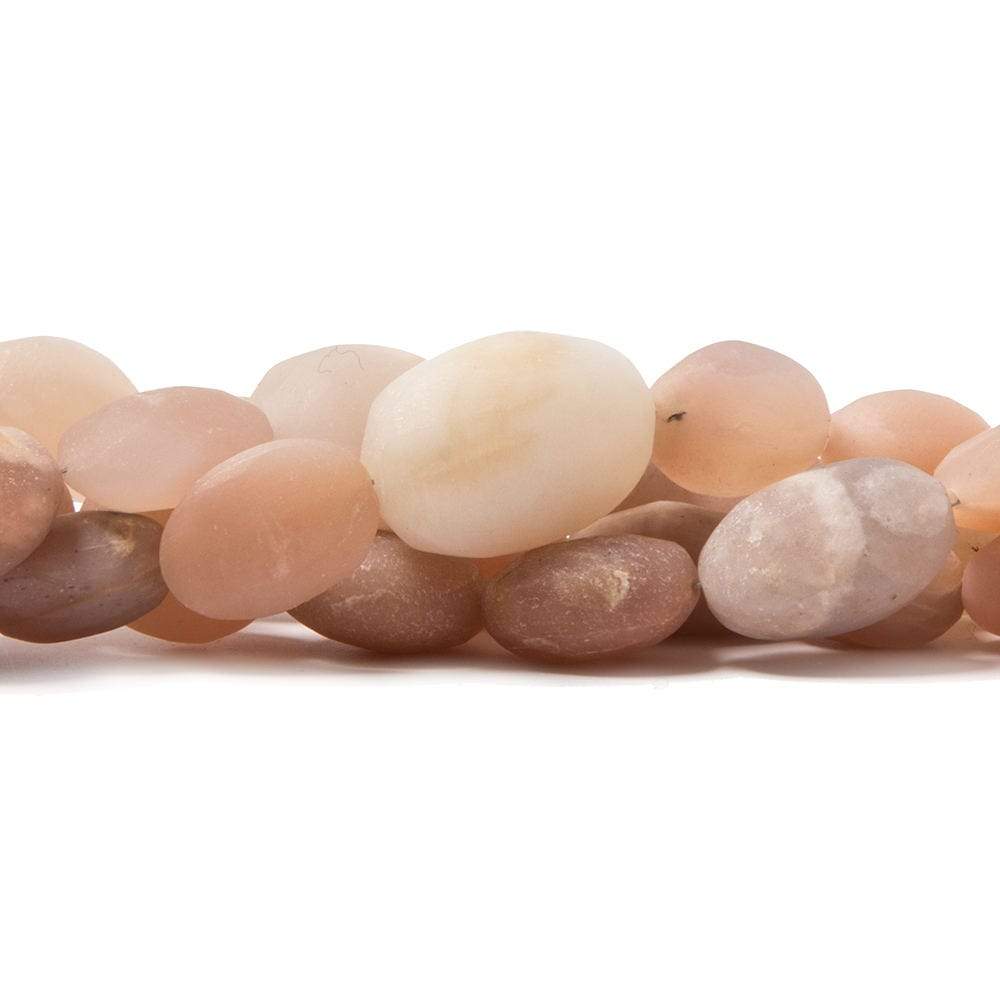 7-13mm Frosted Angel Skin Moonstone plain nugget beads 8 inch 17 pieces - Beadsofcambay.com