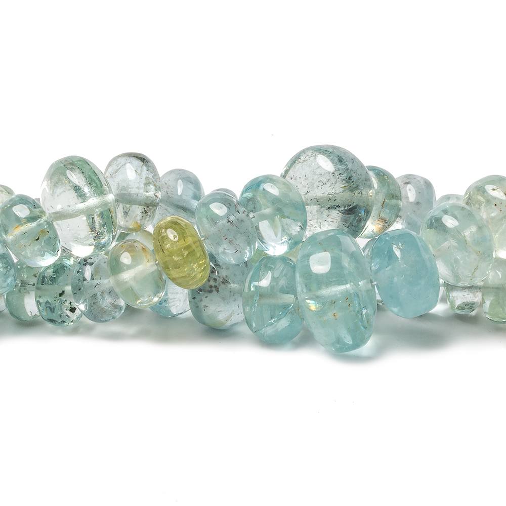 7-14mm Aquamarine and Helidore Plain Rondelle Lot of 3 Strands 279 Beads - Beadsofcambay.com