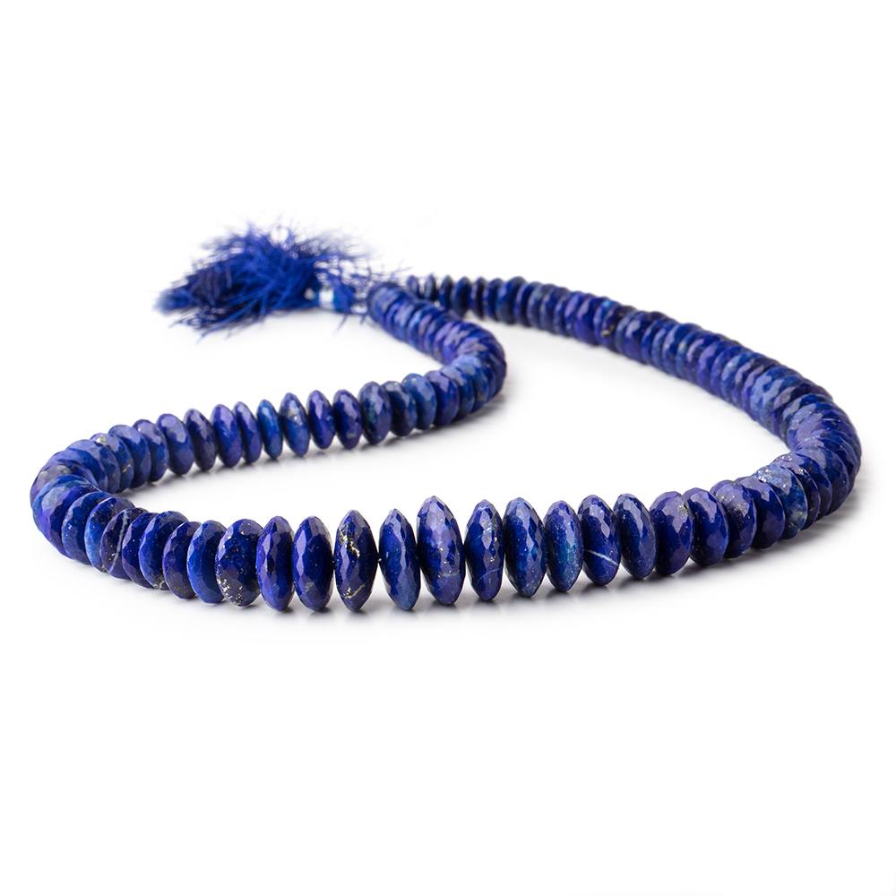 7-14mm Lapis Lazuli German Cut Rondelle Beads 16 inch 112 pieces AAA - Beadsofcambay.com