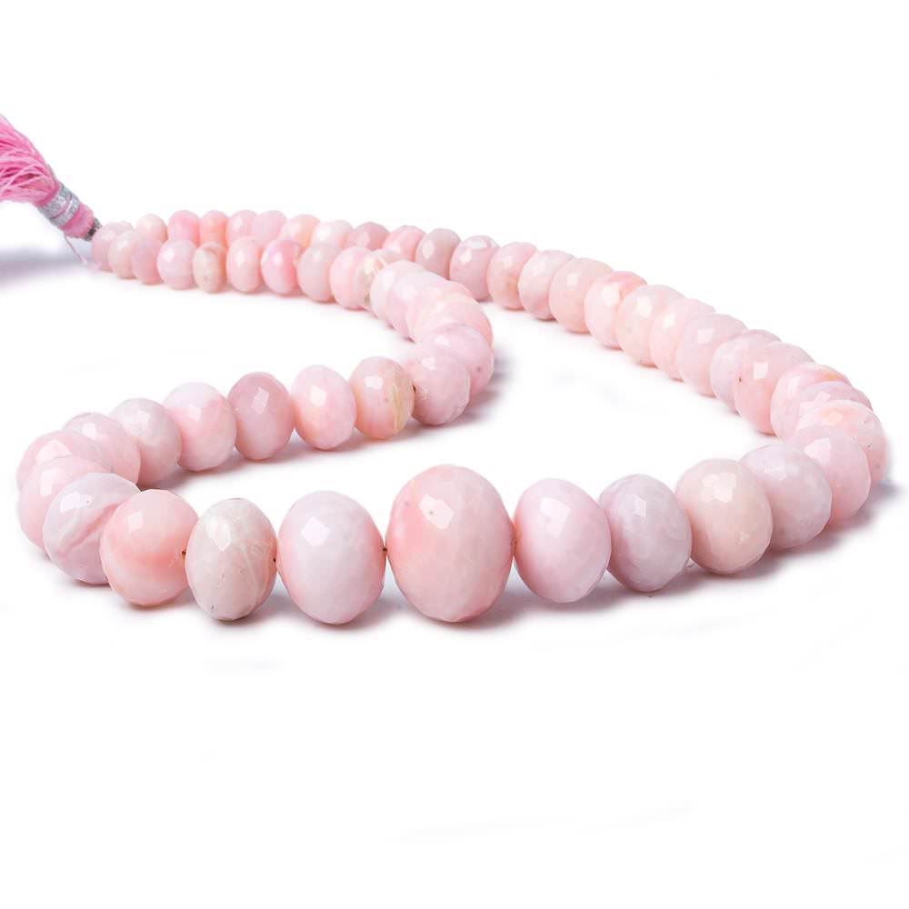 7-20mm Pink Peruvian Opal Faceted Rondelle Beads 18 inch 55 pieces - Beadsofcambay.com