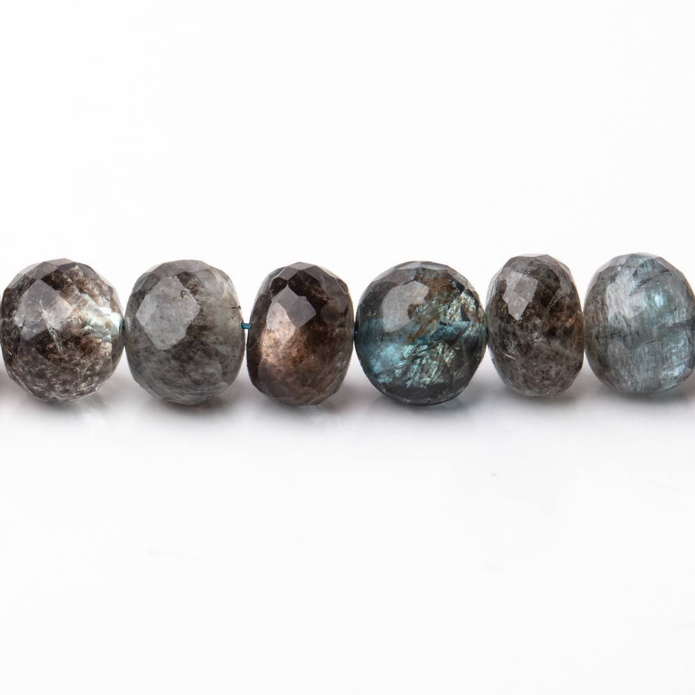 7-7.5mm Copper Moss Aquamarine Faceted Rondelle Beads 16 inch 74 pieces AAA - Beadsofcambay.com