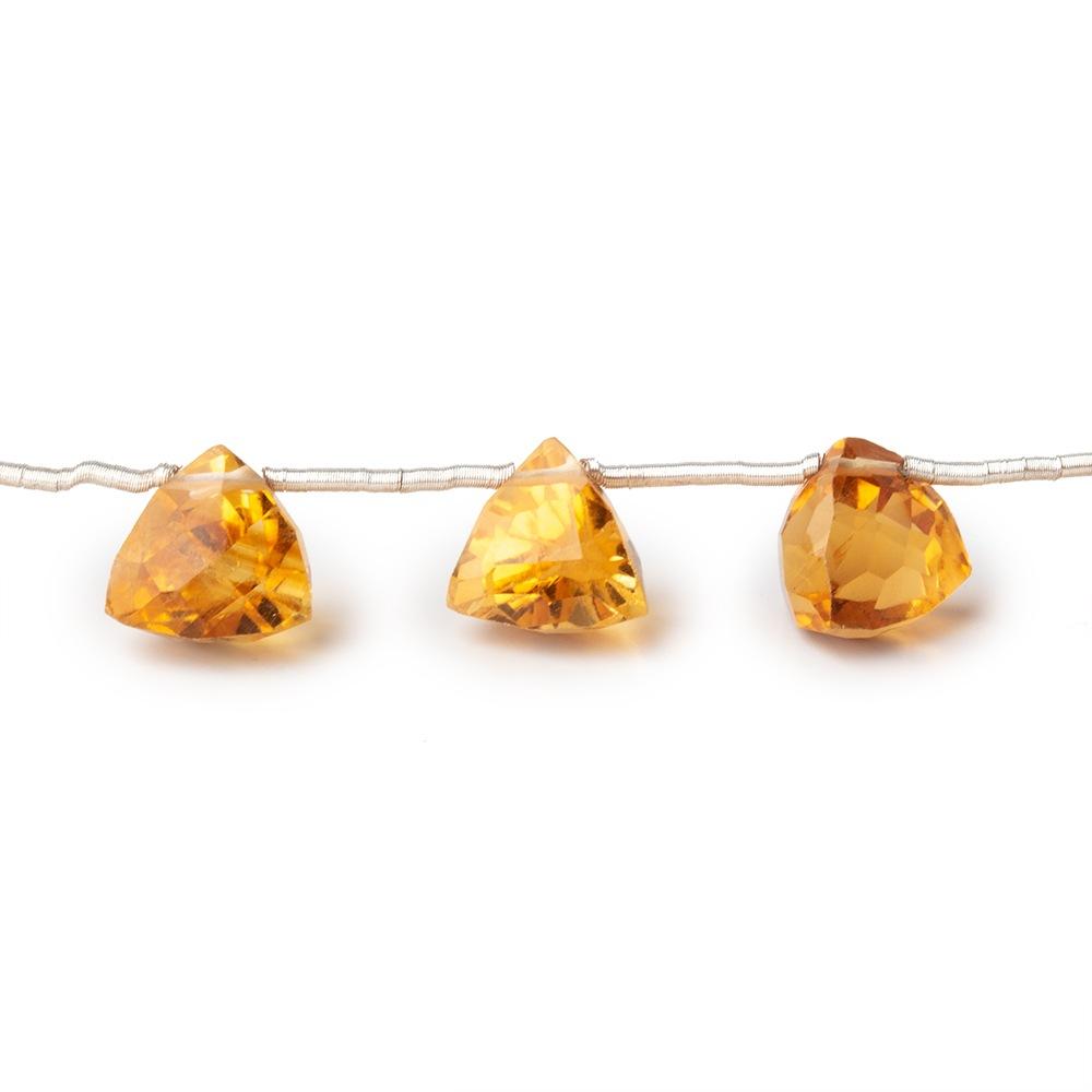 7-8mm Citrine Faceted Trillion Beads 8 inch 15 pieces - Beadsofcambay.com