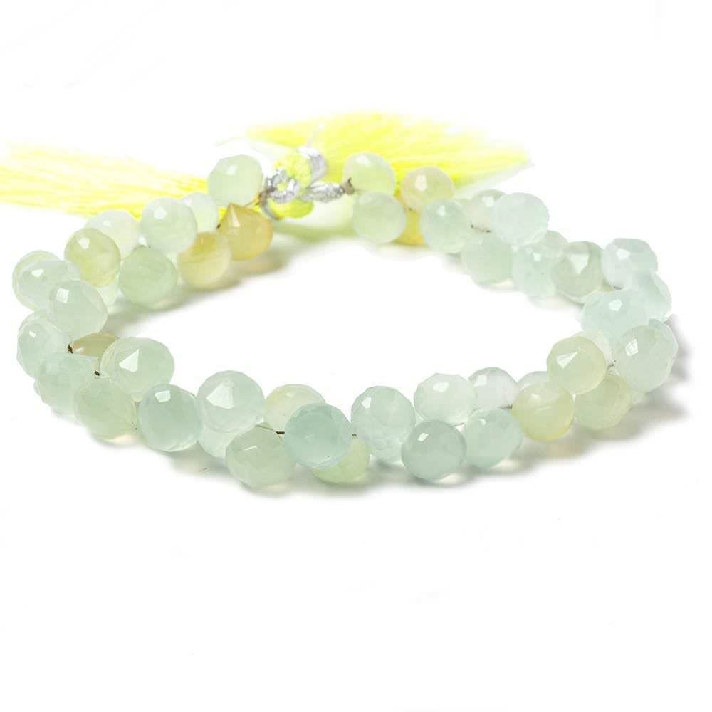 7-8mm Citrus Yellow Green Chalcedony Candy Kiss Beads 8 inch 53 pieces - Beadsofcambay.com