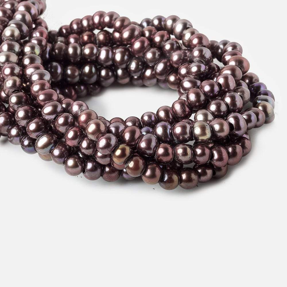 7-8mm Raisin Large Hole Off Round Freshwater Pearl 2.5mm drill hole, 15 inch, 64 pieces - Beadsofcambay.com