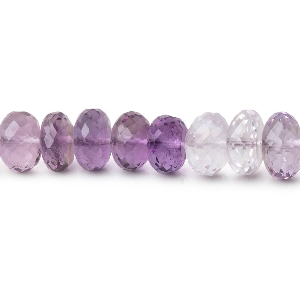 7-8mm Shaded Amethyst & Pink Amethyst Faceted Rondelles 14 inch 68 Beads - Beadsofcambay.com