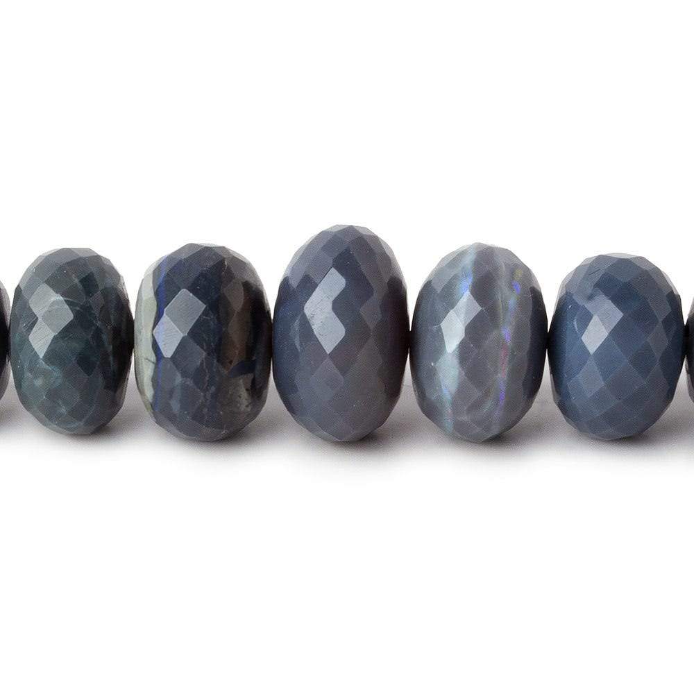 7.5-13.5mm Blue Grey Australian Opal faceted rondelle beads 18 inch 71 pieces - Beadsofcambay.com
