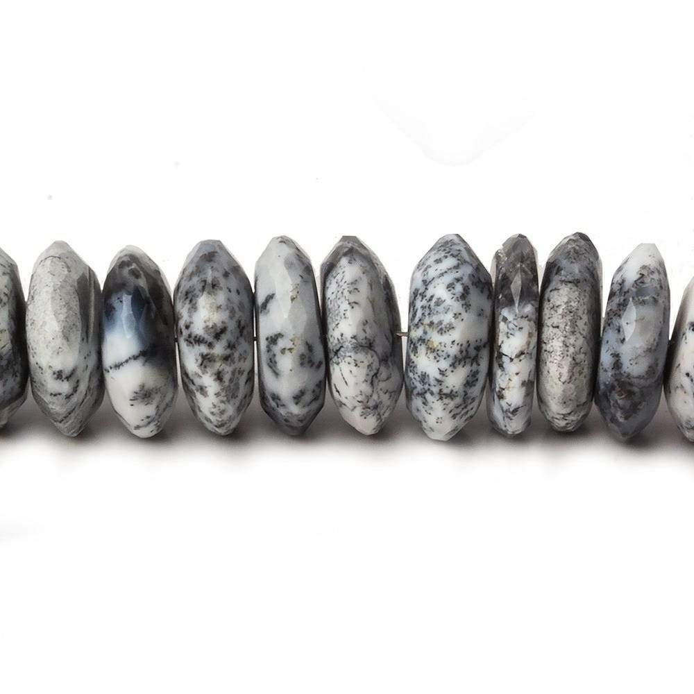 7.5-13.5mm Dendritic Opal German Faceted Rondelle 16 inch 93 pieces AA - Beadsofcambay.com