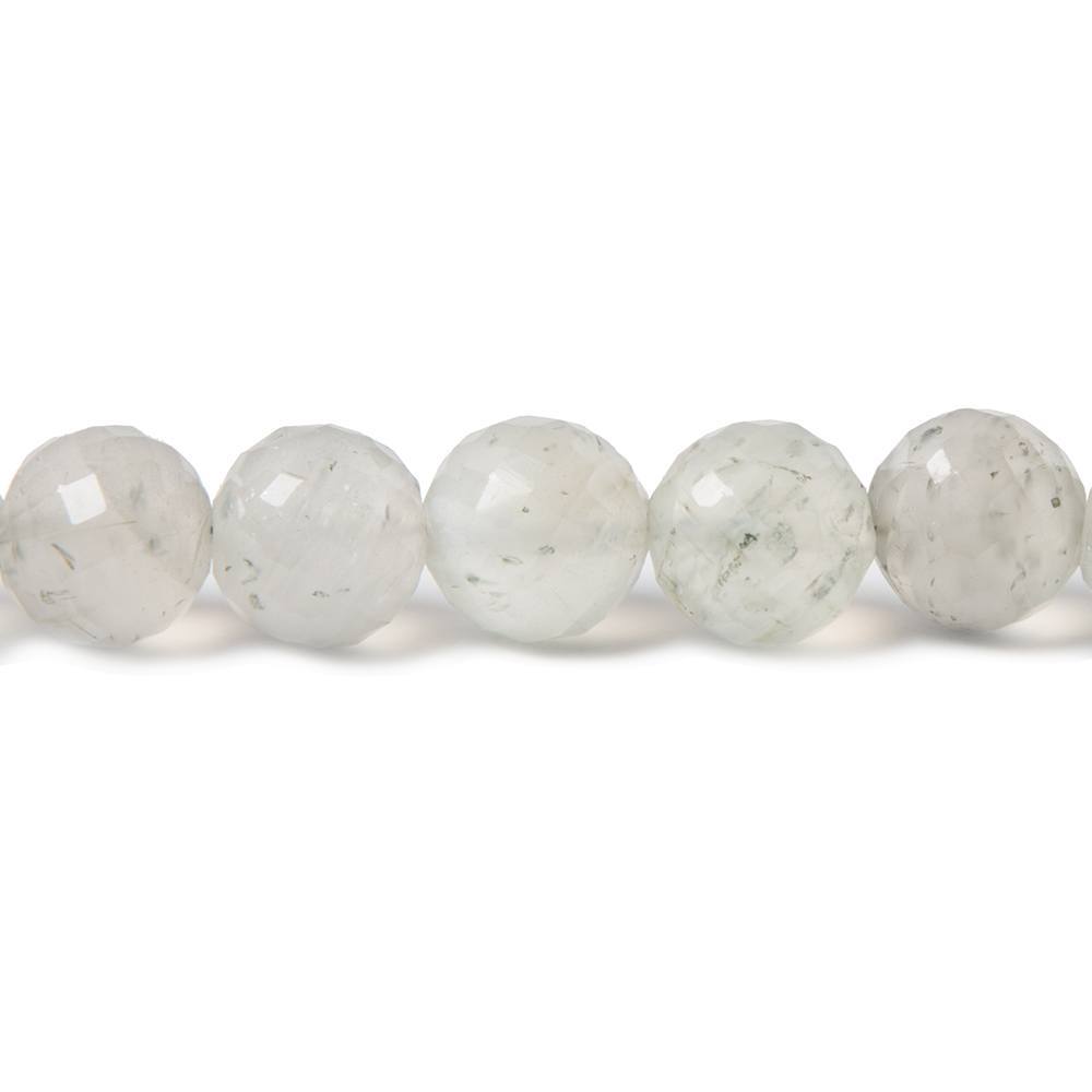 7.5-8mm Light Grey Moonstone faceted rounds 8 inch 25 Beads - Beadsofcambay.com