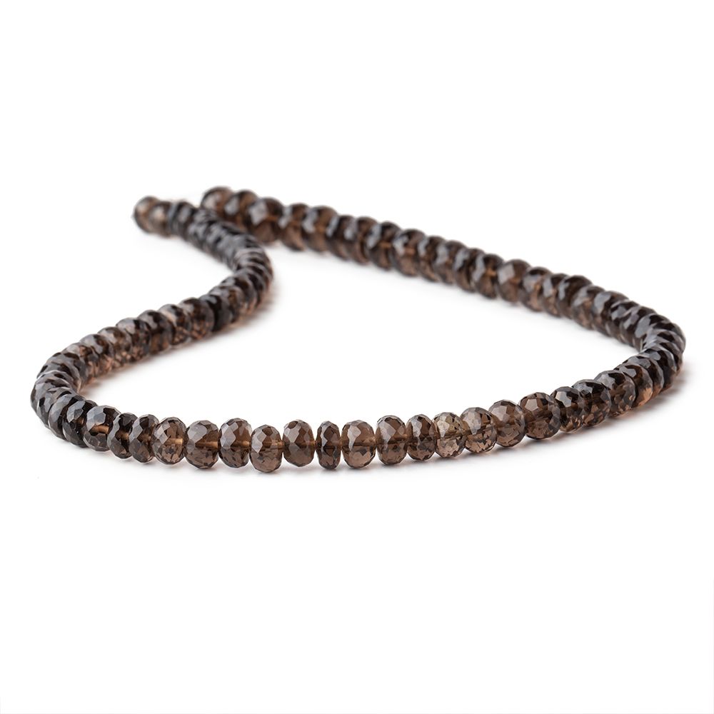 7.5-8mm Smoky Quartz Faceted Rondelle Beads 13.5 inch 64 pieces - Beadsofcambay.com