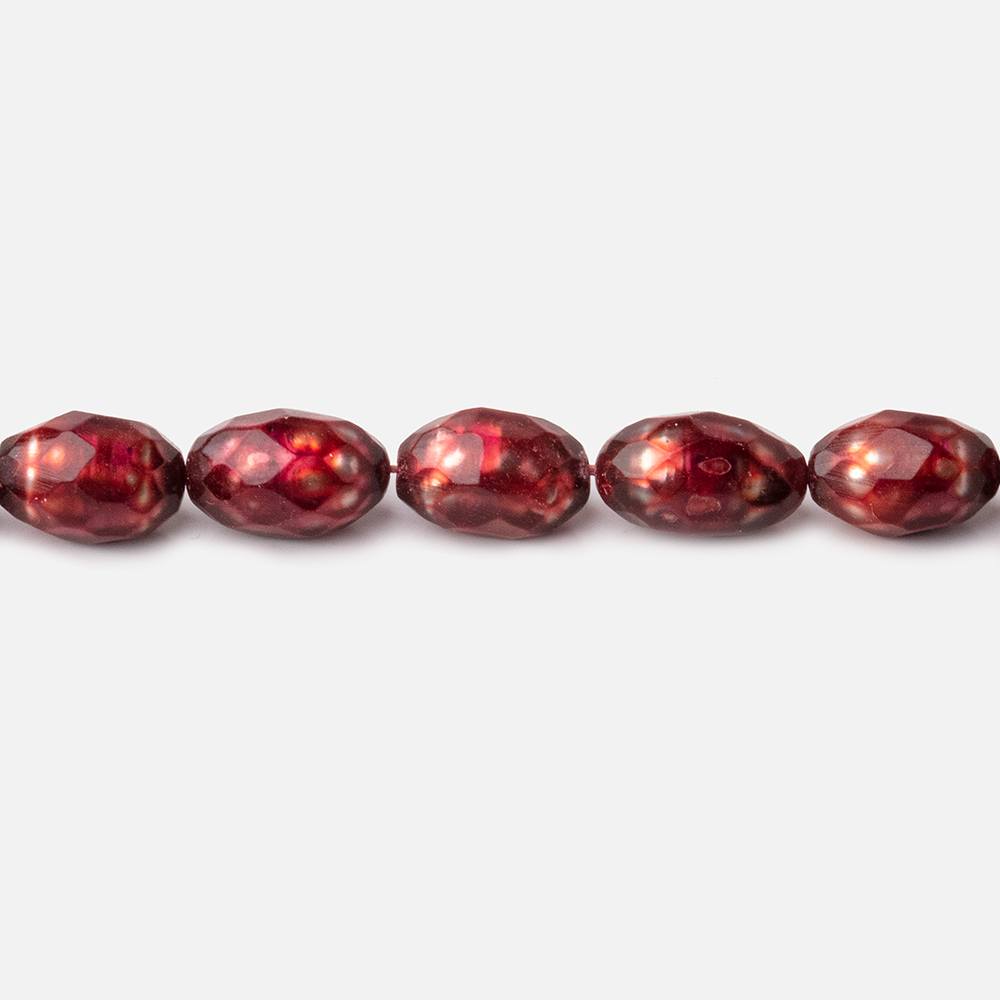 7.5x6-10x7mm Pomegranate Red Faceted Oval Freshwater Pearls 16 inch 42 pieces - Beadsofcambay.com