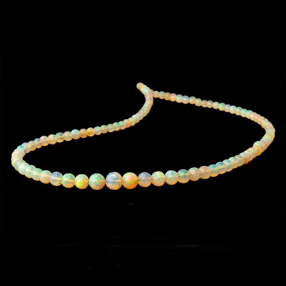 4-7mm Golden Ethiopian Opal faceted round beads 16 inch 105 pieces - BeadsofCambay.com