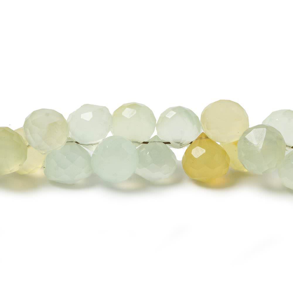 7mm Citrus Yellow Green Chalcedony Candy Kiss Beads 8 inch 60 pieces - Beadsofcambay.com