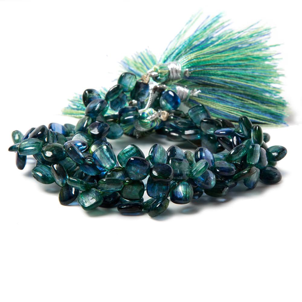 7mm Green & Blue Kyanite plain pillow beads 8 inch 55 pieces AA - Beadsofcambay.com